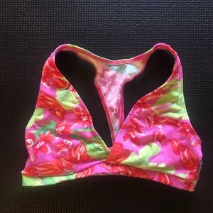 Tropical Print Yoga Bra